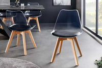 Design Stuhl SCANDINAVIA MEISTERSTÜCK transparent Kunststoff Buchenholz natur