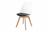 Design Stuhl SCANDINAVIA MEISTERSTÜCK transparent Kunststoff Buchenholz natur