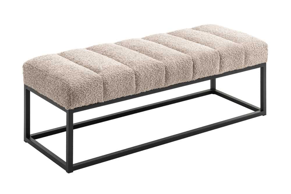 EUPHORIA design bench 160cm velvet retro style decorative quilting hairpin legs metal legs armrests