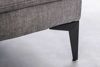 MANHATTAN Design Ecksofa 295cm dunkelgrau Samt Federkern 3-Sitzer Metallfüße