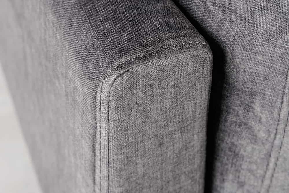 MANHATTAN Design Ecksofa 295cm dunkelgrau Samt Federkern 3-Sitzer Metallfüße