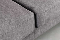 MANHATTAN Design Ecksofa 295cm dunkelgrau Samt Federkern 3-Sitzer Metallfüße