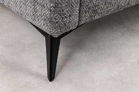 MANHATTAN Design Ecksofa 295cm grau Strukturstoff Chenille Federkern 3-Sitzer Metallfüße