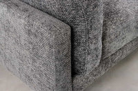 MANHATTAN Design Ecksofa 295cm grau Strukturstoff Chenille Federkern 3-Sitzer Metallfüße