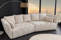 ROYAL Modernes Big Sofa 295cm champagner Bouclé Federkern XXL-Couch