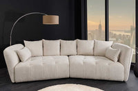 ROYAL Modernes Big Sofa 295cm champagner Bouclé Federkern XXL-Couch