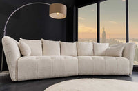 ROYAL Modernes Big Sofa 295cm champagner Bouclé Federkern XXL-Couch