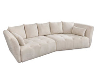 ROYAL Modernes Big Sofa 295cm champagner Bouclé Federkern XXL-Couch