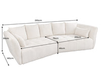 ROYAL Modernes Big Sofa 295cm champagner Bouclé Federkern XXL-Couch