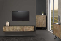 WAVE Design TV Board 160cm black mango solid wood