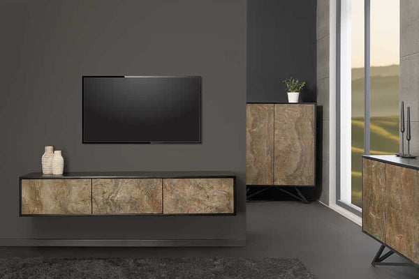 WAVE Design TV Board 160cm black mango solid wood