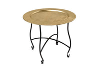 MARRAKESCH Runder Couchtisch 60cm Teetisch abnehmbares Tablett klappbar
