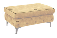 MODERN BAROCK Chesterfield Hocker 90cm senfgelb Samt Sitzhocker Fußhocker