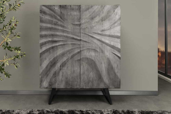 PURE Solid highboard 140cm Sheesham stone finish display case rosewood