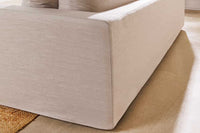 HEAVEN 3-Sitzer Sofa 210cm natur Leinenstoff Gänsefeder-Kissen Federkern abnehmbarer Bezug