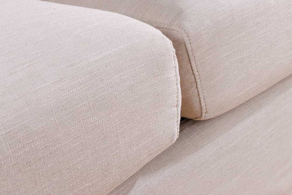 HEAVEN 3-Sitzer Sofa 210cm natur Leinenstoff Gänsefeder-Kissen Federkern abnehmbarer Bezug