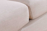 HEAVEN 3-Sitzer Sofa 210cm natur Leinenstoff Gänsefeder-Kissen Federkern abnehmbarer Bezug