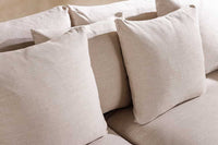 HEAVEN 3-Sitzer Sofa 210cm natur Leinenstoff Gänsefeder-Kissen Federkern abnehmbarer Bezug