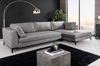 SIGNUM Zeitloses Ecksofa 315cm Samt Ottomane rechts Bigsofa XXL-Couch