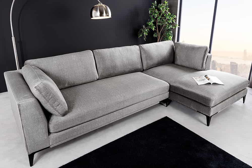 SIGNUM Zeitloses Ecksofa 315cm Samt Ottomane rechts Bigsofa XXL-Couch