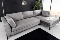 SIGNUM Zeitloses Ecksofa 315cm Samt Ottomane rechts Bigsofa XXL-Couch