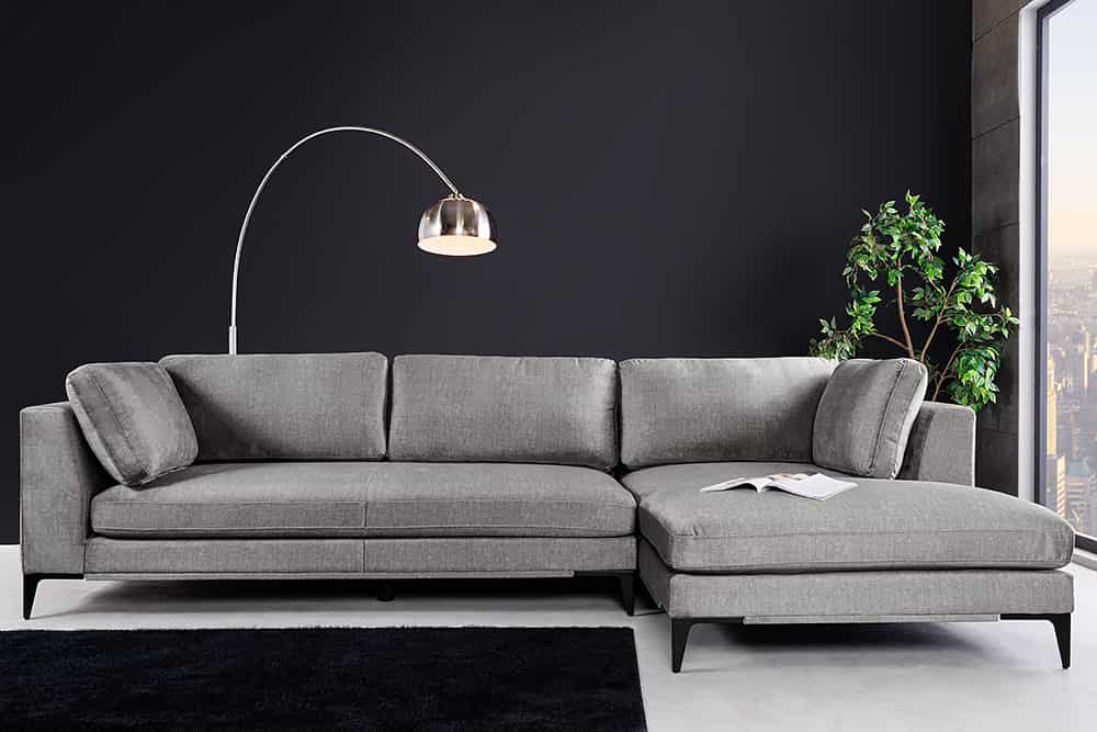 SIGNUM Zeitloses Ecksofa 315cm Samt Ottomane rechts Bigsofa XXL-Couch