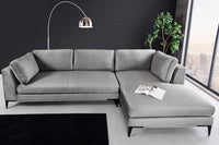 SIGNUM Zeitloses Ecksofa 315cm Samt Ottomane rechts Bigsofa XXL-Couch