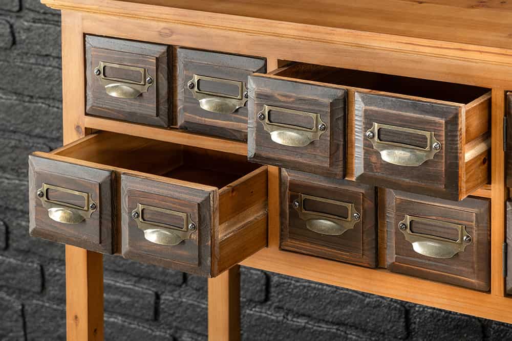 Massive Kommode HERITAGE 125cm natur Pinie Apothekerschrank mit Schubladen