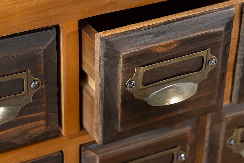 Massive Kommode HERITAGE 125cm natur Pinie Apothekerschrank mit Schubladen