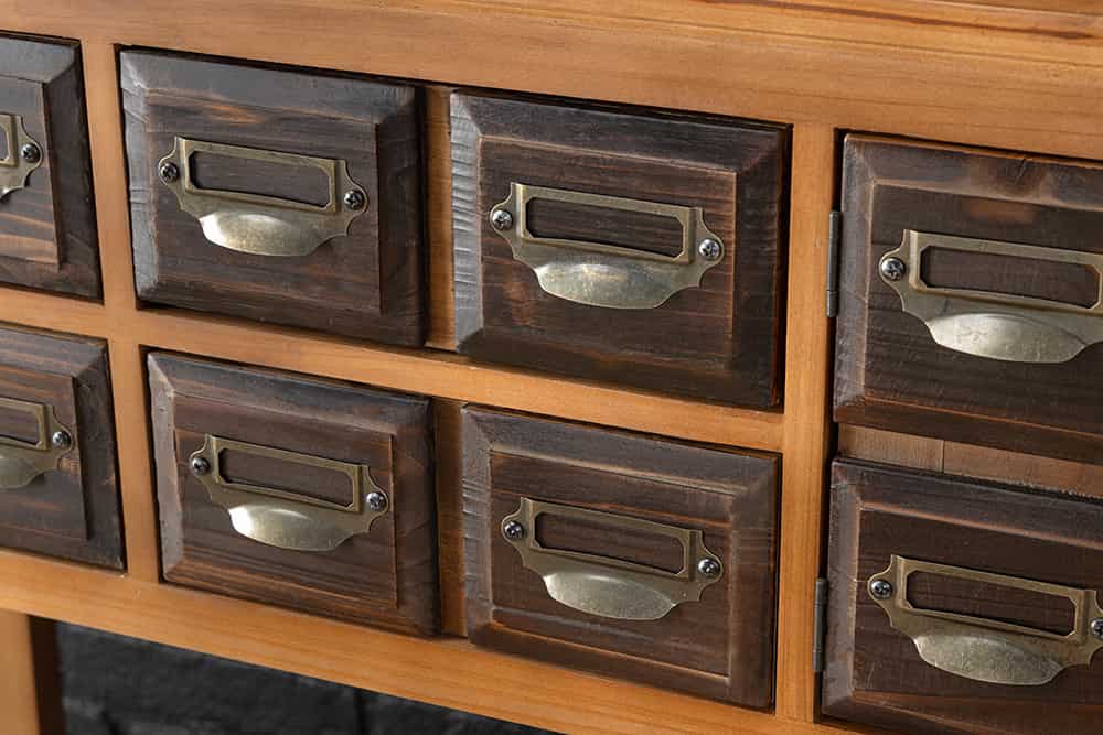 Massive Kommode HERITAGE 125cm natur Pinie Apothekerschrank mit Schubladen