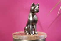 PANTHER Design Dose 20cm natur Mangoholz Panther-Figur Metall Dekoration