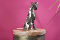 PANTHER Design Dose 20cm natur Mangoholz Panther-Figur Metall Dekoration