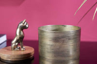 PANTHER Design Dose 20cm natur Mangoholz Panther-Figur Metall Dekoration