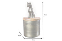 PANTHER Design Dose 20cm natur Mangoholz Panther-Figur Metall Dekoration