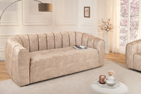BABYLON 3-Sitzer Sofa 200cm Samt mit Ziersteppung