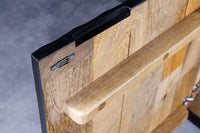 Massives Sideboard SCORPION 180cm schwarz hängend Mangoholz 3D-Design