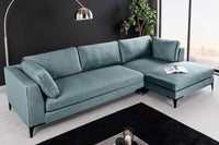 SIGNUM Zeitloses Ecksofa 315cm Samt Ottomane rechts Bigsofa XXL-Couch