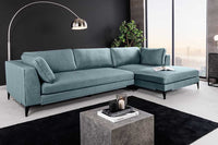 SIGNUM Zeitloses Ecksofa 315cm Samt Ottomane rechts Bigsofa XXL-Couch