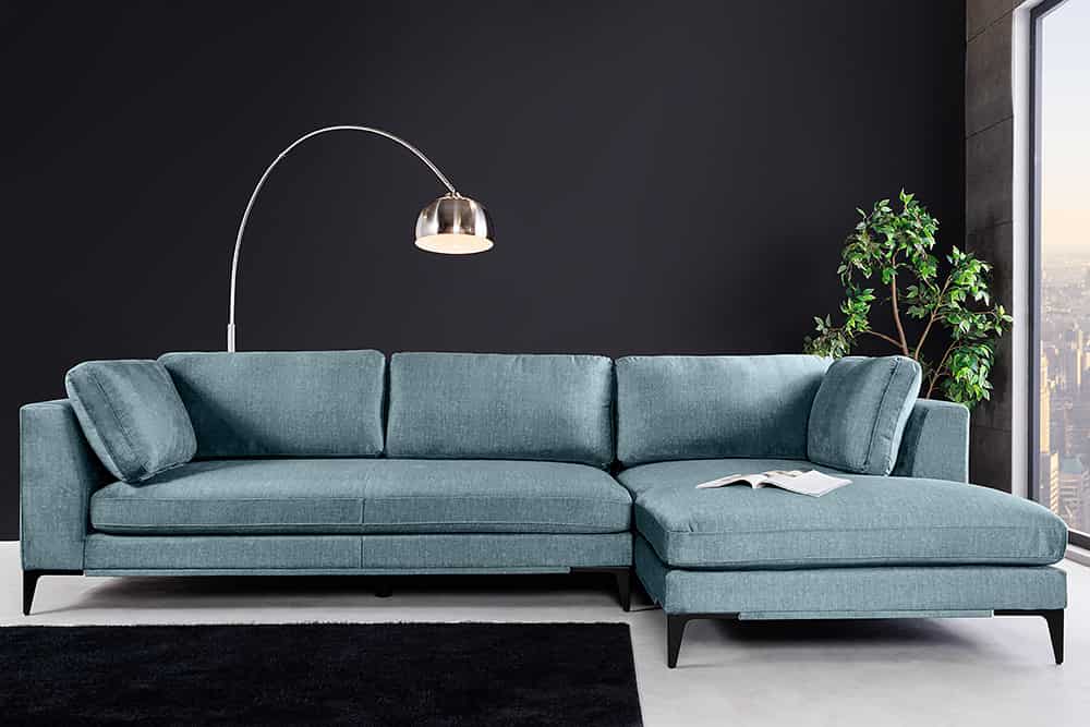 SIGNUM Zeitloses Ecksofa 315cm Samt Ottomane rechts Bigsofa XXL-Couch
