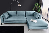 SIGNUM Zeitloses Ecksofa 315cm Samt Ottomane rechts Bigsofa XXL-Couch