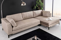 SIGNUM Zeitloses Ecksofa 315cm Samt Ottomane rechts Bigsofa XXL-Couch