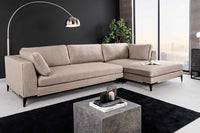 SIGNUM Zeitloses Ecksofa 315cm Samt Ottomane rechts Bigsofa XXL-Couch