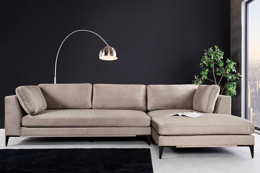 SIGNUM Zeitloses Ecksofa 315cm Samt Ottomane rechts Bigsofa XXL-Couch