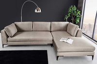 SIGNUM Zeitloses Ecksofa 315cm Samt Ottomane rechts Bigsofa XXL-Couch
