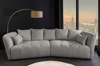 ROYAL Modernes Big Sofa 295cm champagner Bouclé Federkern XXL-Couch