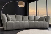 ROYAL Modernes Big Sofa 295cm champagner Bouclé Federkern XXL-Couch