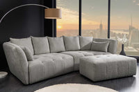 ROYAL Modernes Big Sofa 295cm champagner Bouclé Federkern XXL-Couch