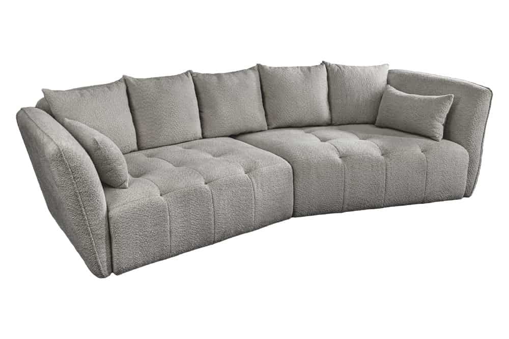 ROYAL Modernes Big Sofa 295cm champagner Bouclé Federkern XXL-Couch