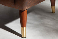 DON Retro Design Sessel antik braun goldene Fußkappen mit Federkern
