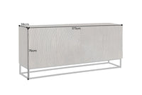 Massives Sideboard ZEN CIRCLES 180cm dunkelbraun Mangoholz 3D-Design